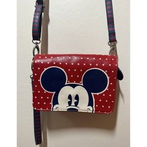 Disney Parks Authentic Women's Red/White/Blue Mickey Mouse Mini Crossbody Purse
